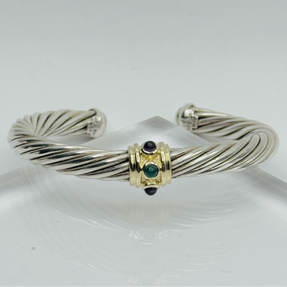 David Yurman 7mm Renaissance Station
Cable Bracelet With Amethyst And Gold